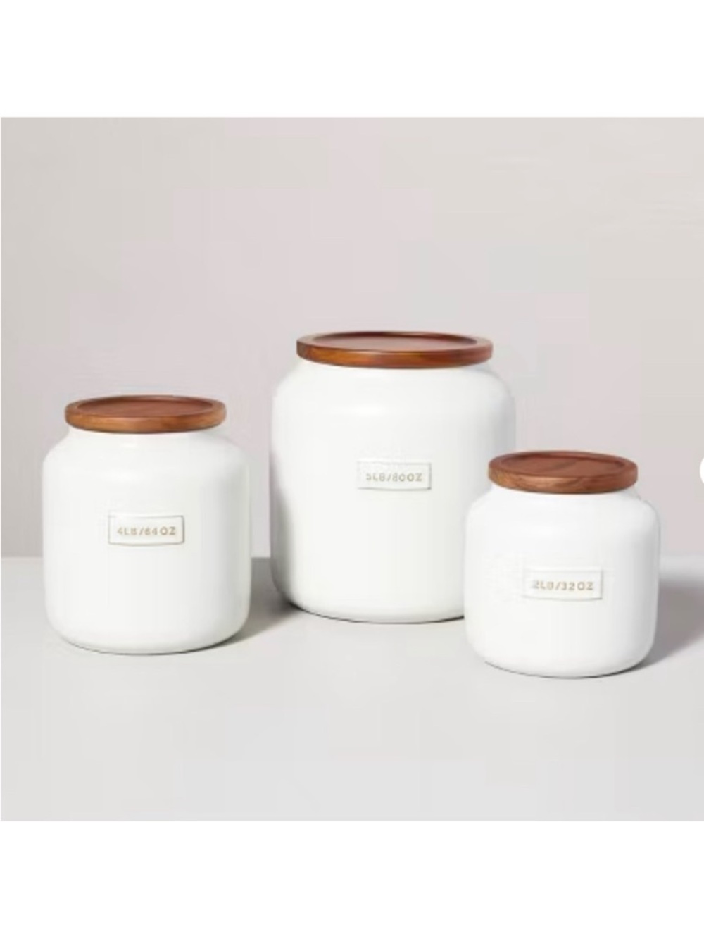 64oz Dry Goods Stoneware Canister with Wood Lid - Hearth & Hand™ with Magnolia - Picture 3 of 4